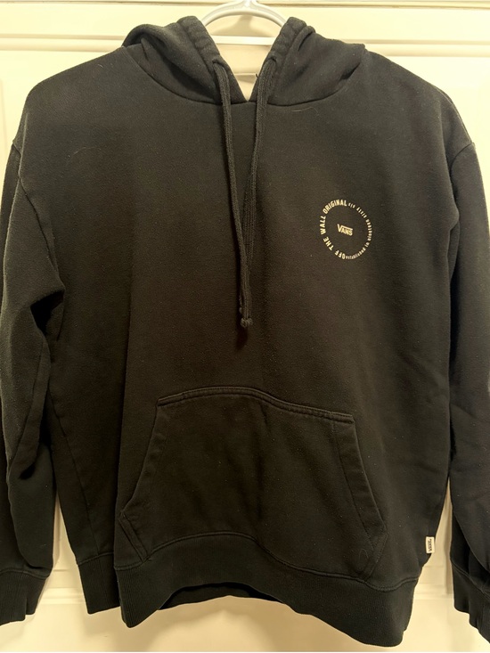 Vans Other - Vans Off The Wall Black Graphic Hoodie Pullover Logo Sleeve Adult Small
